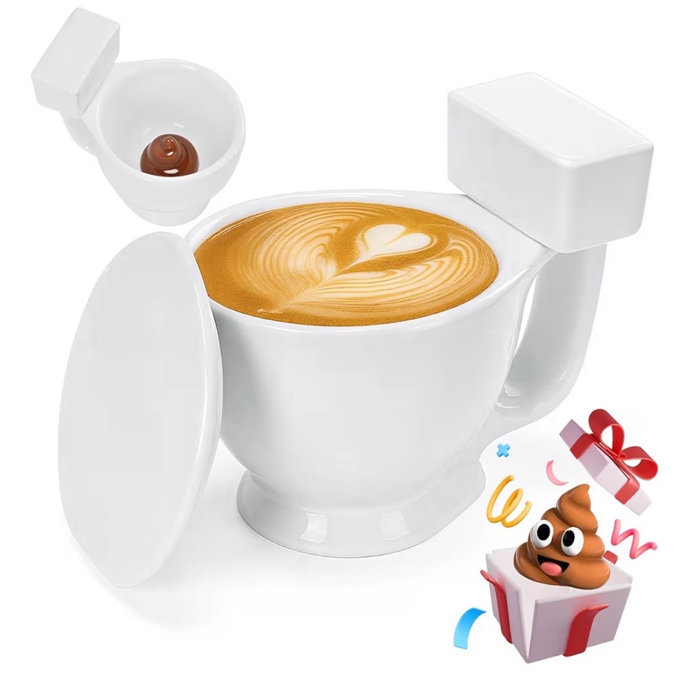 Toilet Coffe Mugs Funny Gifts For Adult 8oz Mystery Surprise Cup With Poop Prank